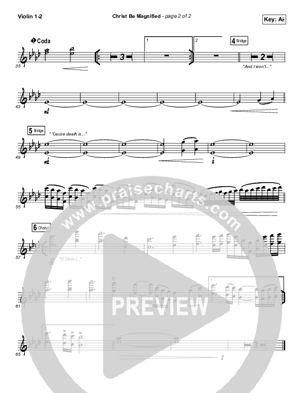 Christ Be Magnified (Live) Violin 1/2 (Bethel Music / Cory Asbury)