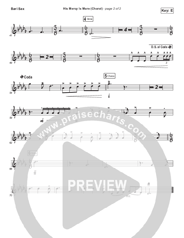 His Mercy Is More (Choral Anthem SATB) Bari Sax (Matt Papa / Matt Boswell / Arr. Luke Gambill)