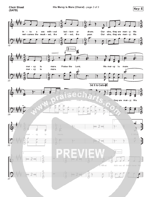 His Mercy Is More (Choral Anthem SATB) Choir Sheet (SATB) (Matt Papa / Matt Boswell / Arr. Luke Gambill)