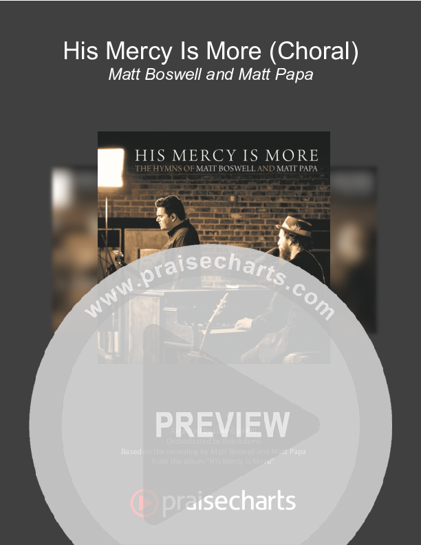 His Mercy Is More (Choral Anthem SATB) Orchestration (Matt Papa / Matt Boswell / Arr. Luke Gambill)