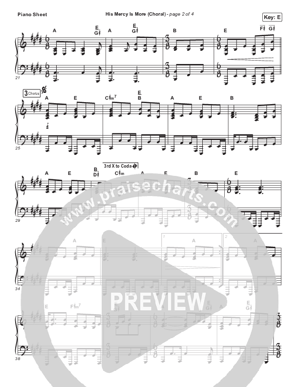 His Mercy Is More (Choral Anthem SATB) Piano Sheet (Matt Papa / Matt Boswell / Arr. Luke Gambill)
