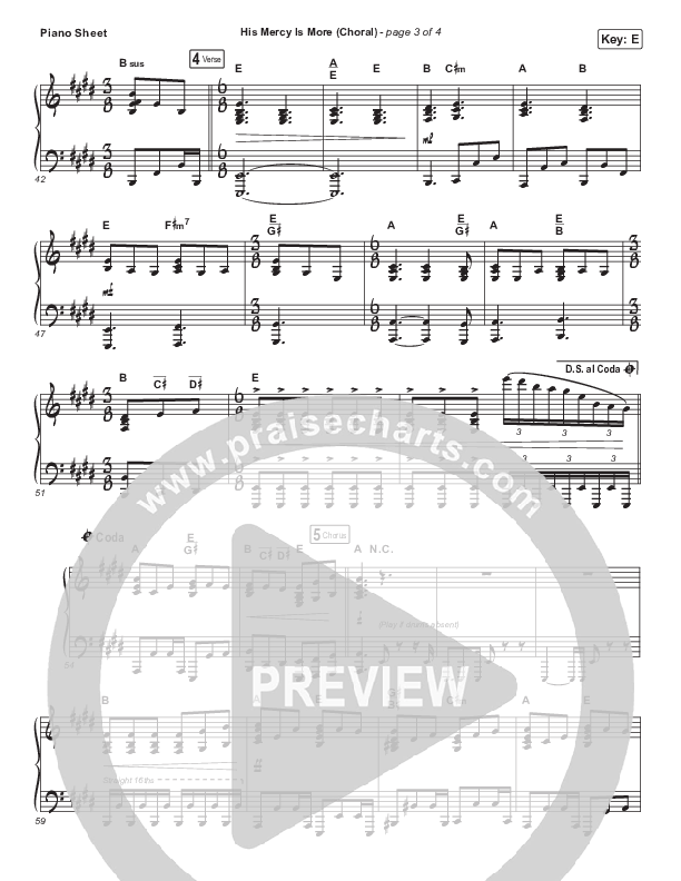 His Mercy Is More (Choral Anthem SATB) Piano Sheet (Matt Papa / Matt Boswell / Arr. Luke Gambill)