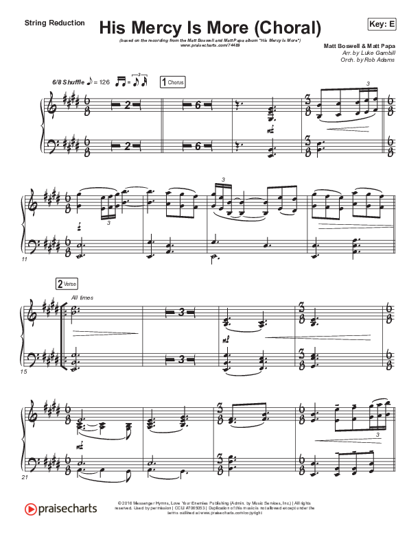 His Mercy Is More (Choral Anthem SATB) Synth Strings (Matt Papa / Matt Boswell / Arr. Luke Gambill)