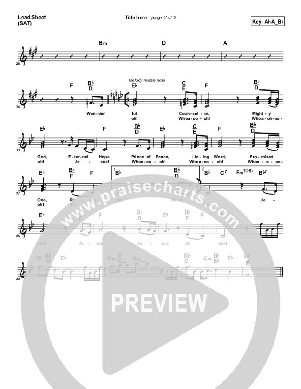 Wonderful Lead & Piano (Evangeline Inman)