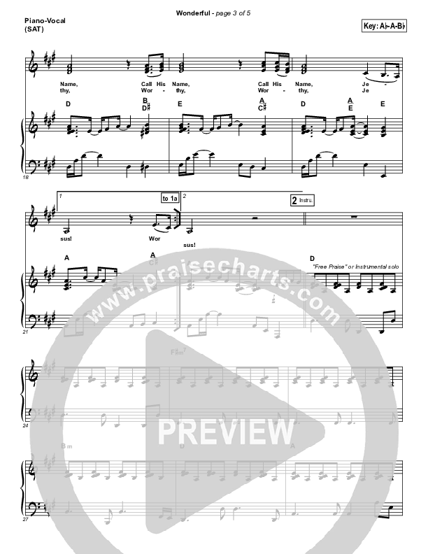 Wonderful Piano/Vocal (SAT) (Evangeline Inman)