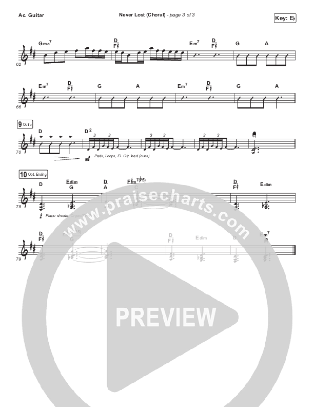 Never Lost (Choral Anthem SATB) Acoustic Guitar (Elevation Worship / Arr. Luke Gambill)