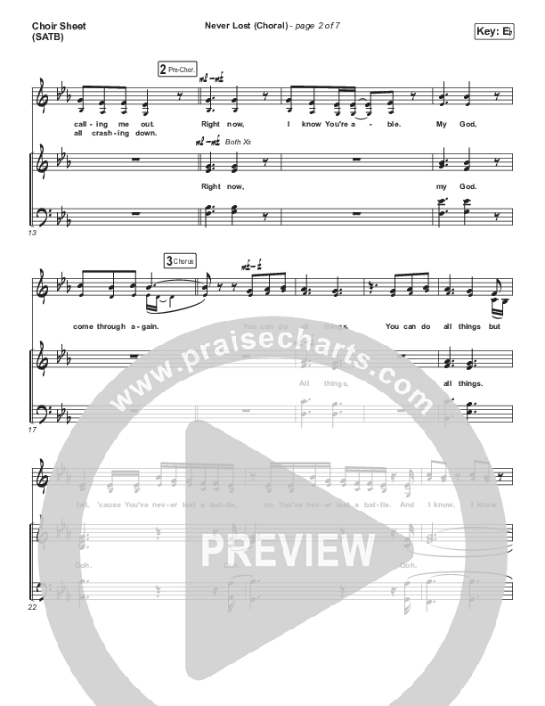 Never Lost (Choral Anthem SATB) Choir Sheet (SATB) (Elevation Worship / Arr. Luke Gambill)