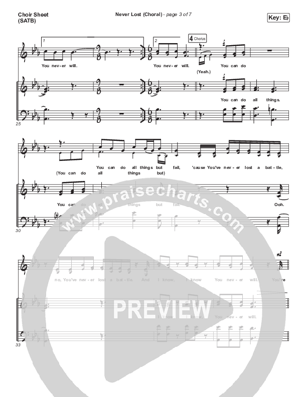 Never Lost (Choral Anthem SATB) Choir Vocals (SATB) (Elevation Worship / Arr. Luke Gambill)