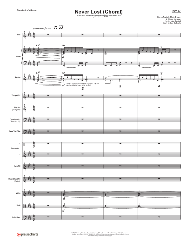 Never Lost (Choral Anthem SATB) Conductor's Score (Elevation Worship / Arr. Luke Gambill)