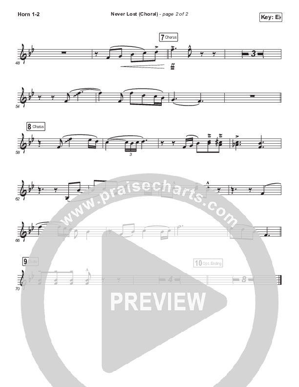 Never Lost (Choral Anthem SATB) Brass Pack (Elevation Worship / Arr. Luke Gambill)
