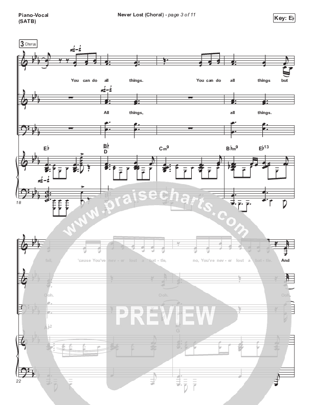 Never Lost (Choral Anthem SATB) Piano/Vocal Pack (Elevation Worship / Arr. Luke Gambill)