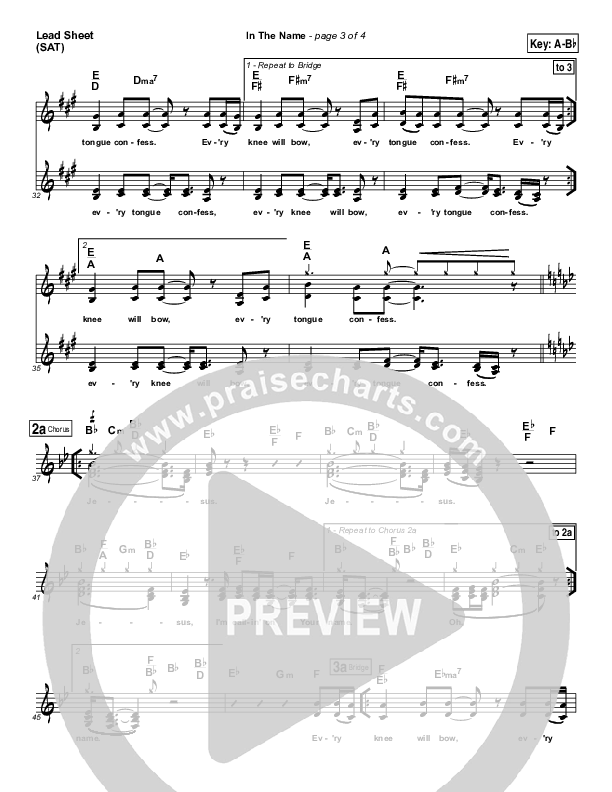 In The Name Lead Sheet (SAT) (4Given)