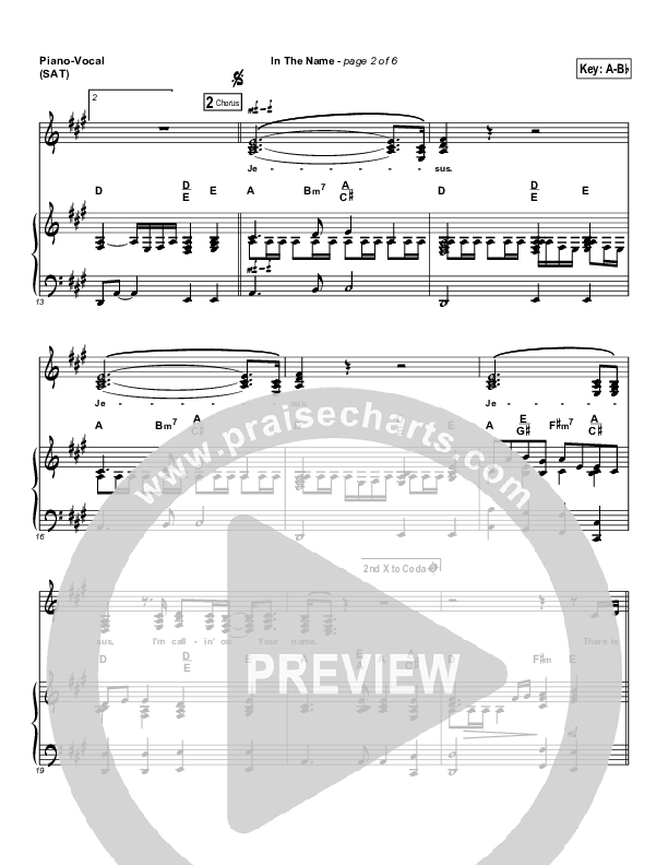 In The Name Piano/Vocal (SAT) (4Given)