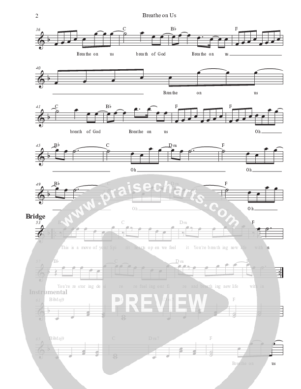 Breathe On Us Lead Sheet (Ovation Worship)
