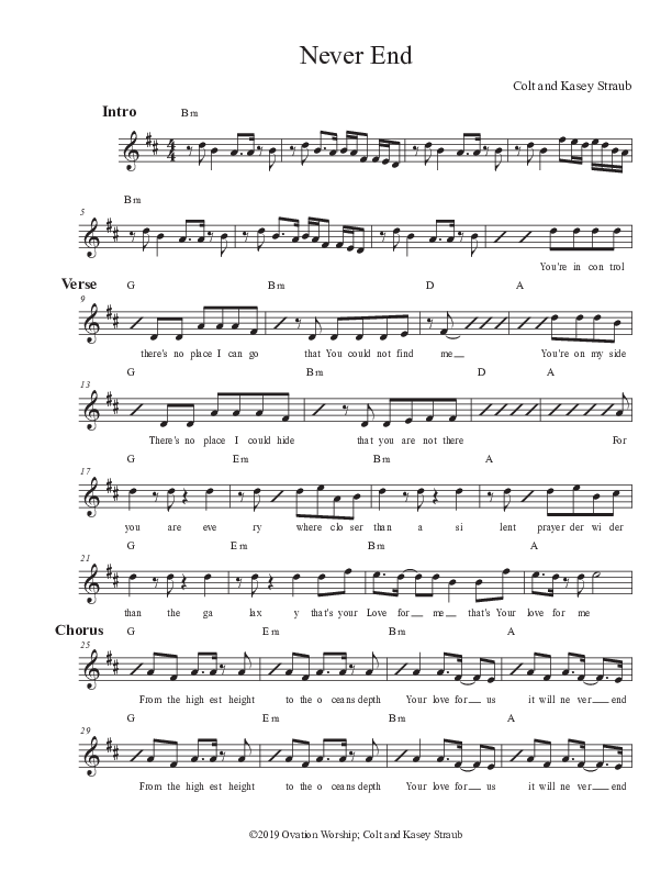 Never End Sheet Music PDF (Ovation Worship) PraiseCharts