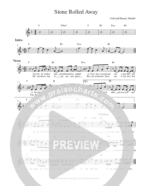 Stone Rolled Away Lead Sheet (Ovation Worship)