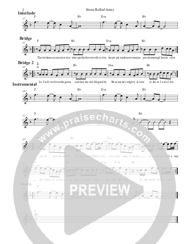 Stone Rolled Away Lead Sheet (Ovation Worship)