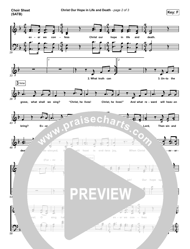 Christ Our Hope In Life And Death Sheet Music PDF (Matt Papa / Keith & Kristyn Getty) PraiseCharts Christ Our Hope In Life And Death Sheet Music PDF (Matt Papa / Keith & Kristyn Getty) PraiseCharts