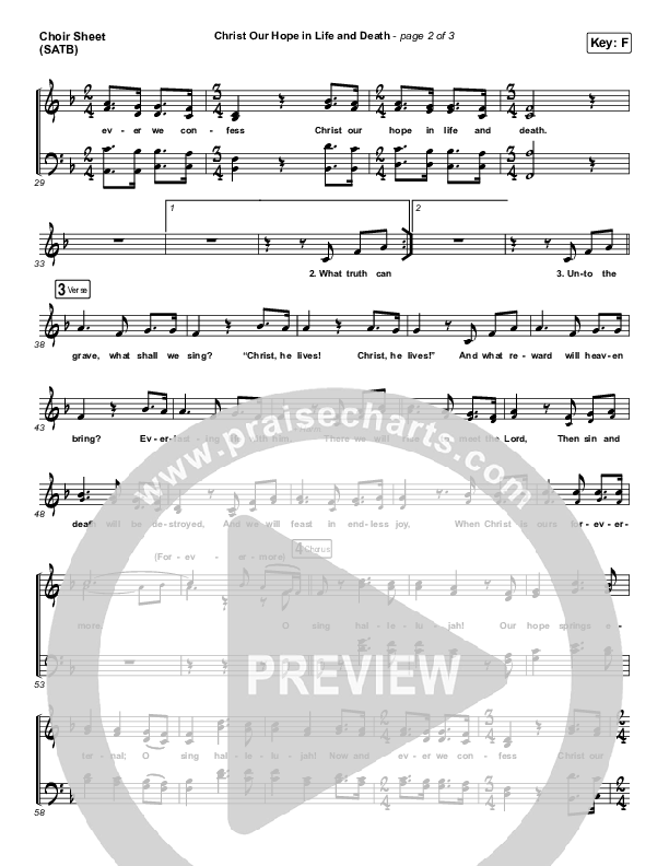 Christ Our Hope In Life And Death Vocal Sheet (SATB) (Matt Papa / Keith & Kristyn Getty)