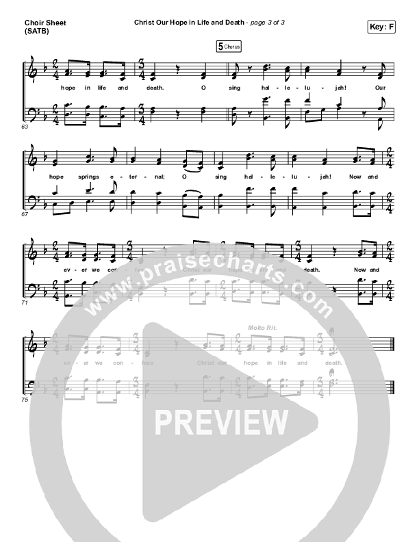 Christ Our Hope In Life And Death Vocal Sheet (SATB) (Matt Papa / Keith & Kristyn Getty)