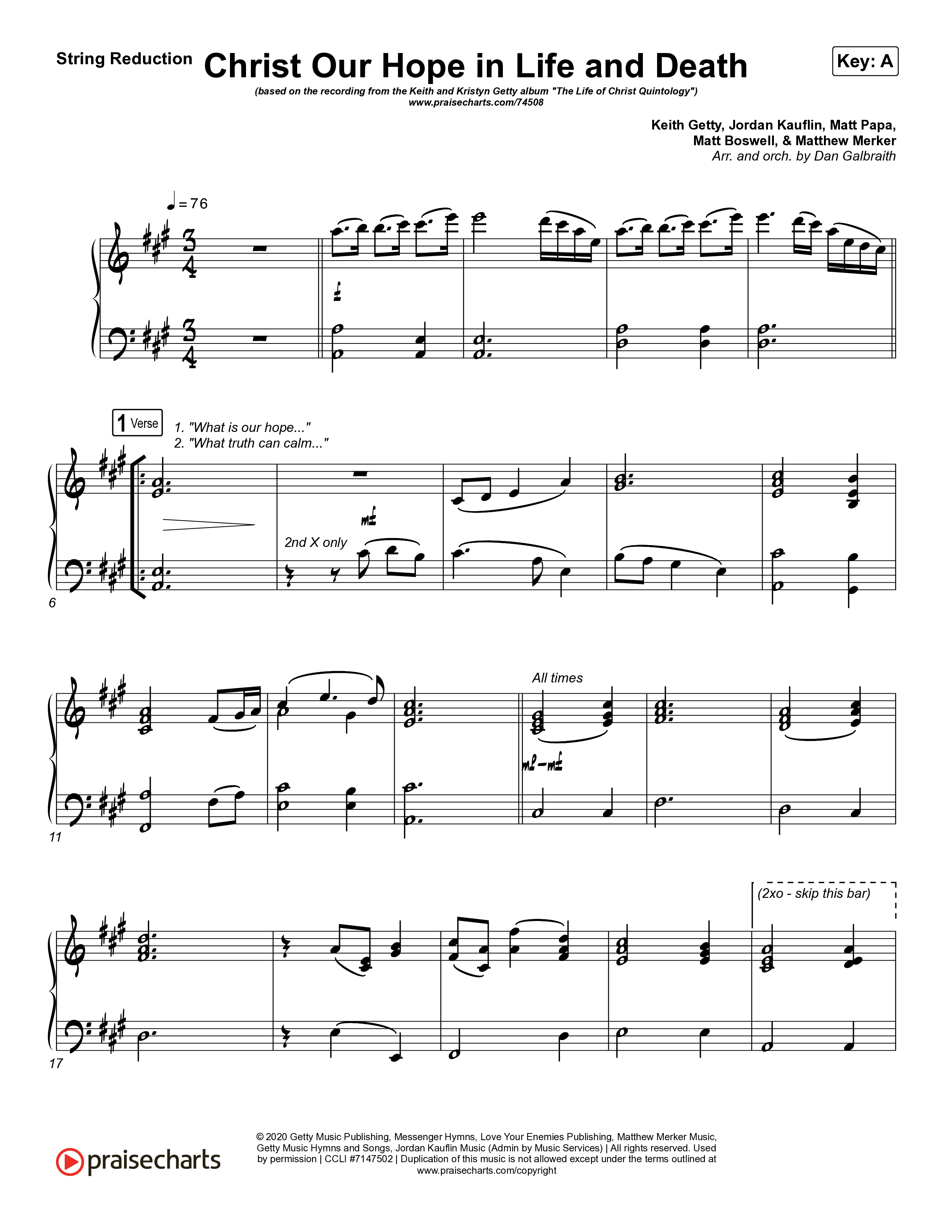 Christ Our Hope In Life And Death String Reduction (Matt Papa / Keith & Kristyn Getty)