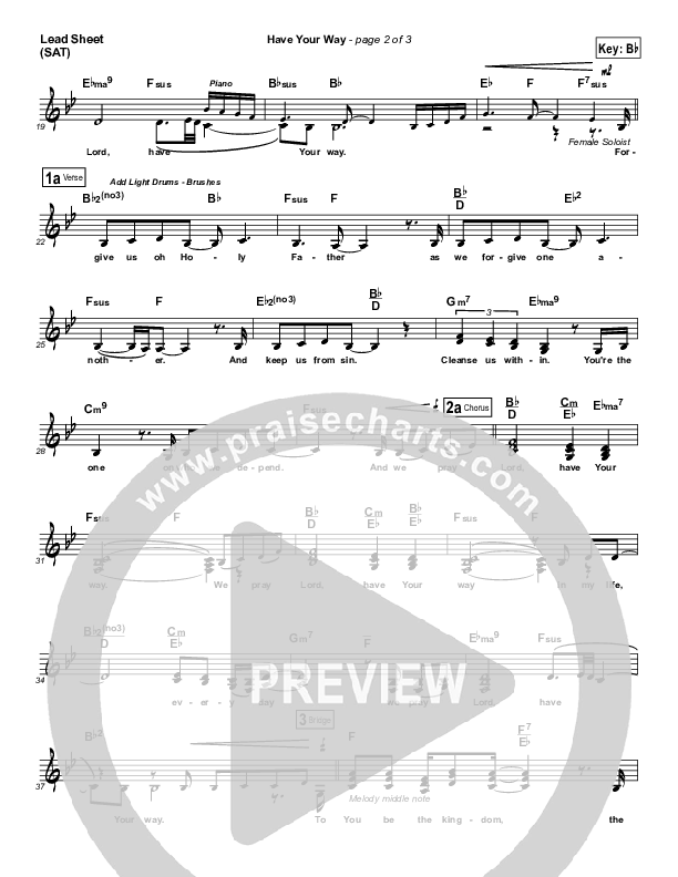 Have Your Way Lead Sheet (SAT) (Evangeline Inman)