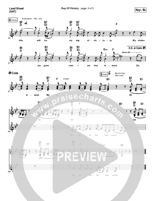 Day Of Victory Lead Sheet (SAT) (Rend Collective)