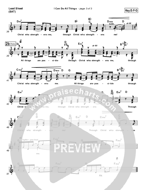 I Can Do All Things Lead Sheet (Evangeline Inman)