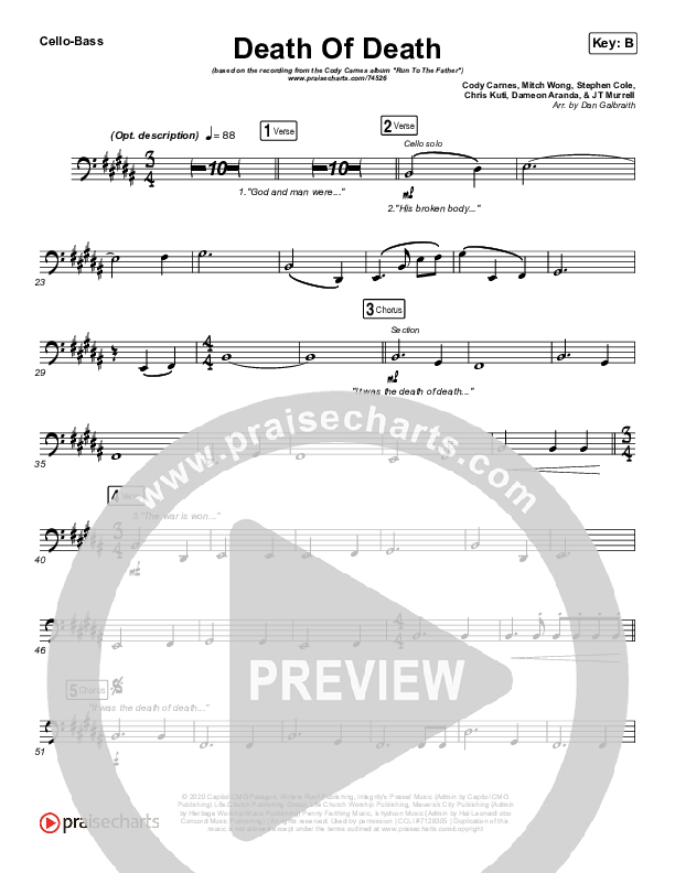 Death Of Death Cello/Bass (Cody Carnes)