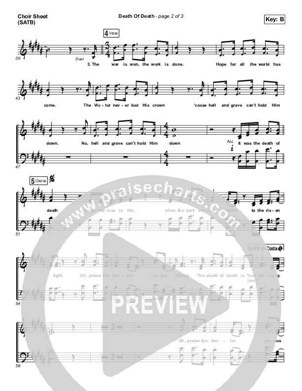 Death Of Death Choir Sheet (SATB) (Print Only) (Cody Carnes)