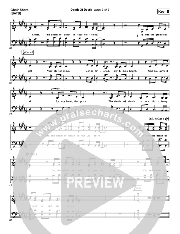 Death Of Death Choir Sheet (SATB) (Print Only) (Cody Carnes)