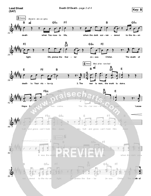 Death Of Death Lead Sheet (Print Only) (Cody Carnes)