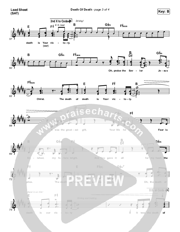 Death Of Death Lead Sheet (Print Only) (Cody Carnes)