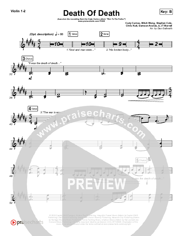 Death Of Death Violin 1/2 (Cody Carnes)