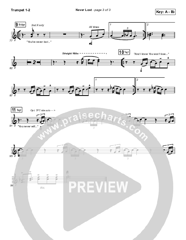 Never Lost Trumpet 1,2 (Elevation Worship / Tauren Wells)