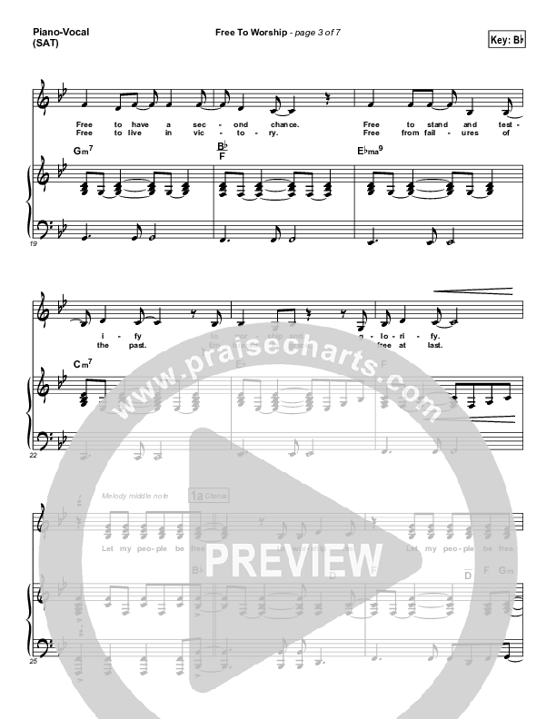 Free To Worship Piano/Vocal (SAT) (Evangeline Inman)