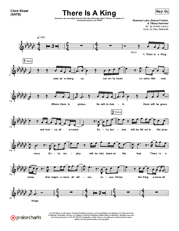 There Is A King Choir Sheet (SATB) (Elevation Worship)