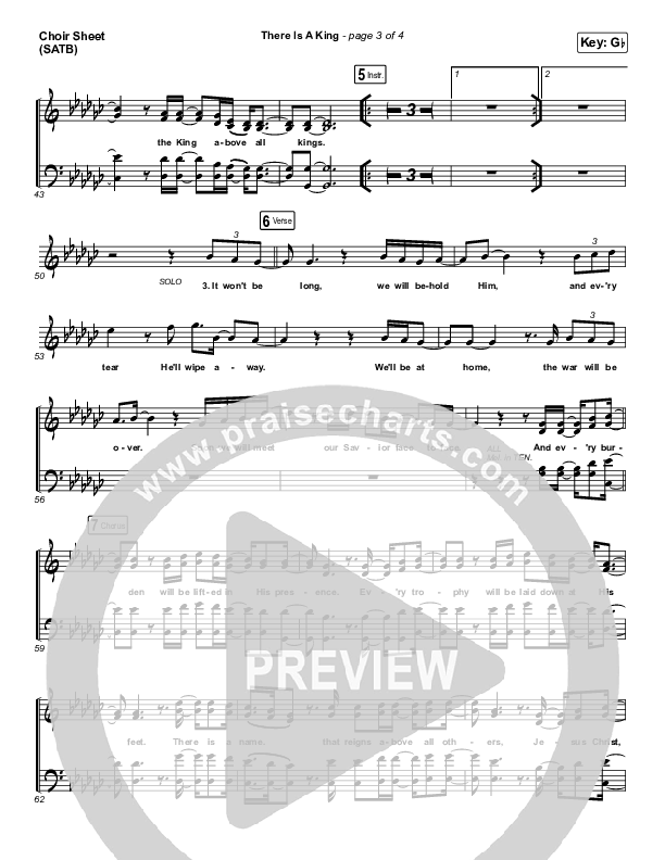 There Is A King Choir Sheet (SATB) (Elevation Worship)