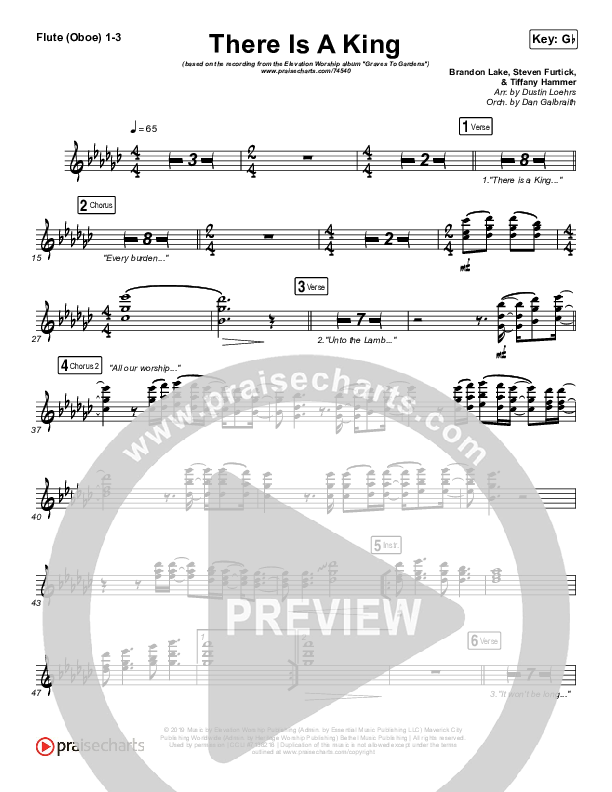 There Is A King Flute/Oboe 1/2/3 (Elevation Worship)