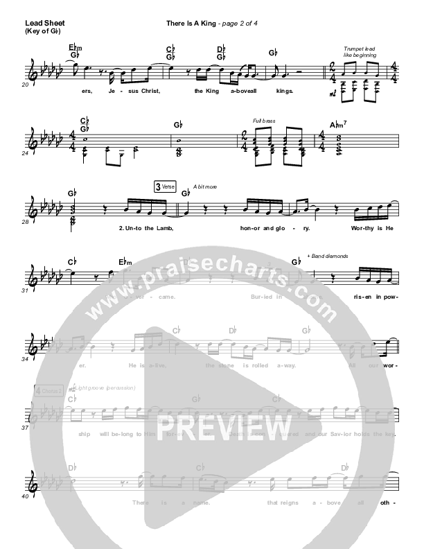 There Is A King Lead Sheet (Melody) (Elevation Worship)