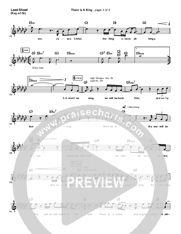 There Is A King Lead Sheet (Melody) (Elevation Worship)