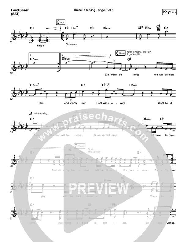 There Is A King Lead Sheet (SAT) (Elevation Worship)