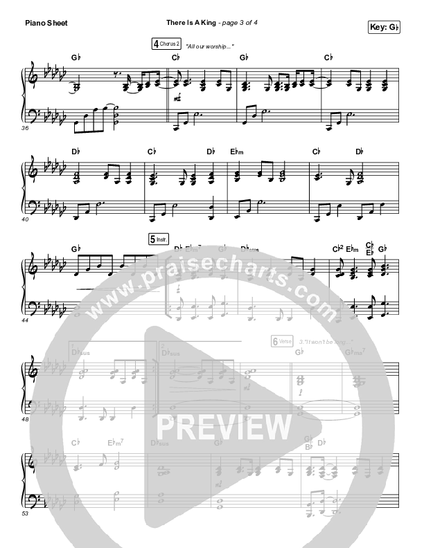 There Is A King Piano Sheet (Elevation Worship)