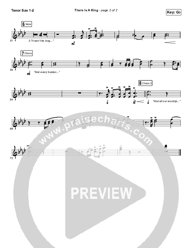 There Is A King Tenor Sax 1/2 (Elevation Worship)