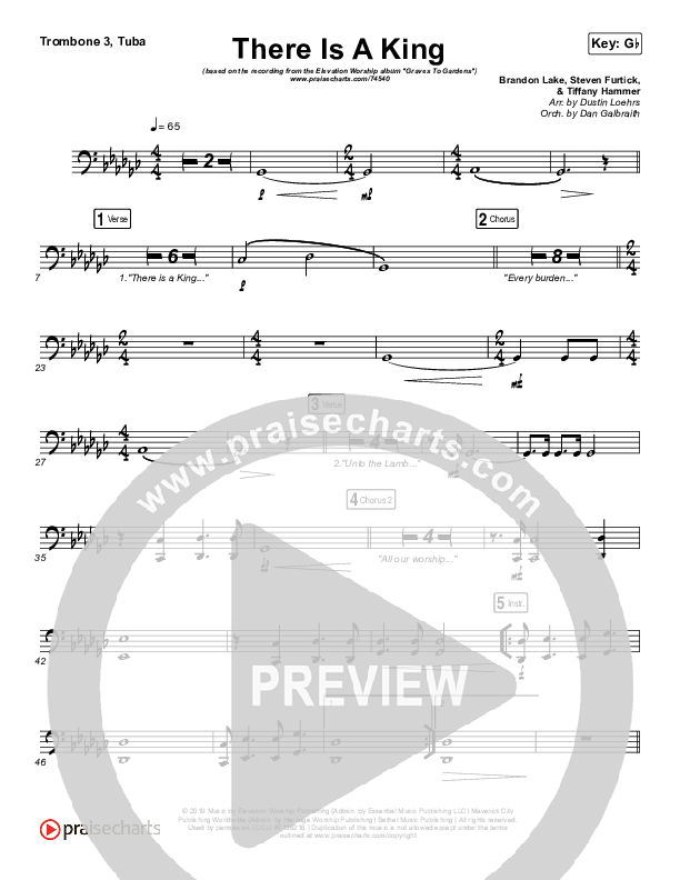 There Is A King Trombone 3/Tuba (Elevation Worship)