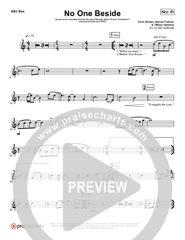 No One Beside Alto Sax (Elevation Worship)