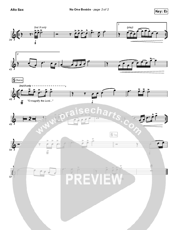 No One Beside Alto Sax (Elevation Worship)