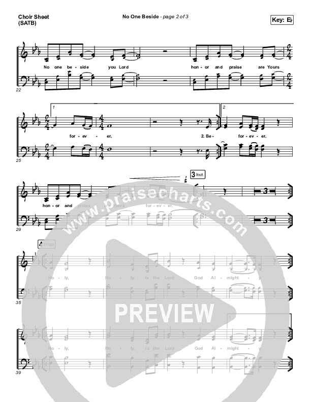 No One Beside Choir Vocals (SATB) (Elevation Worship)