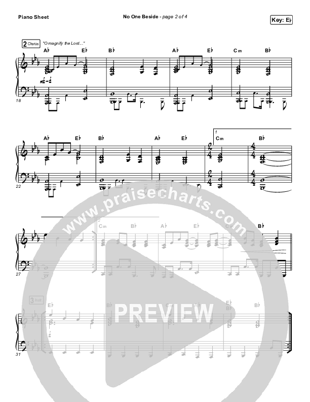 No One Beside Piano Sheet (Elevation Worship)