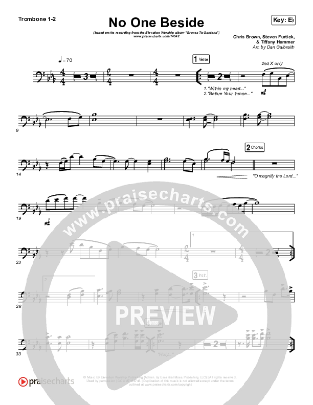 No One Beside Trombone 1/2 (Elevation Worship)